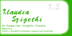 klaudia szigethi business card